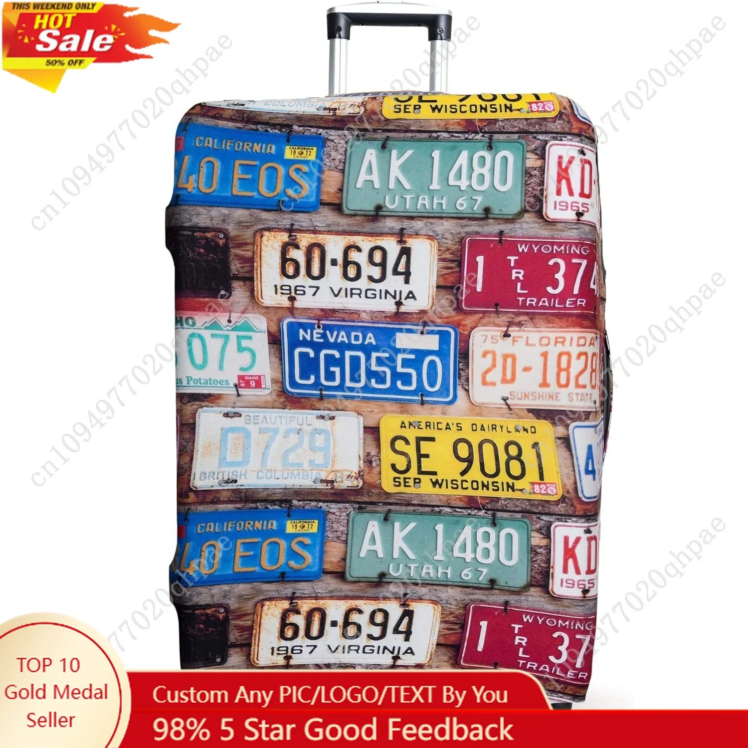 غطاء حقيبة الأمتعة يناسب 19-33 بوصة غطاء حقيبة سفر معتمد من TSA قابل للغسل ومضاد للغبار ومضاد للخدش (M (22-26 بوصة)