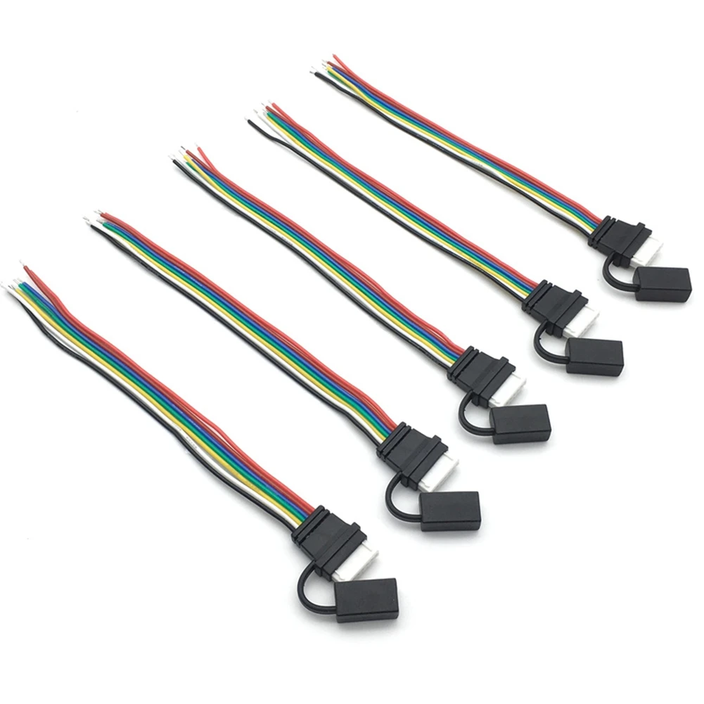 5 piezas RC Aircraft 6S Balance Head con tapa, Cable de carga de extensión, Cable de plomo de 10Cm, bricolaje para batería Li Po