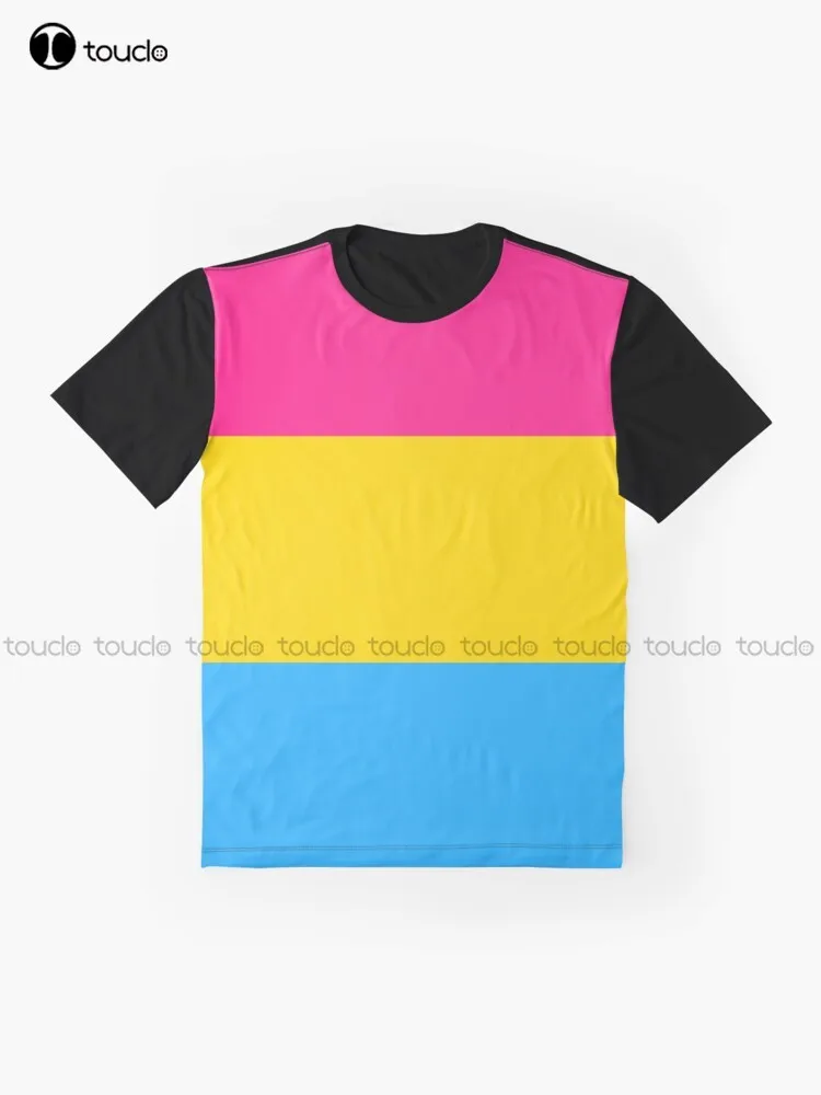 Pansexual Pride Flag Graphic T-Shirt Custom Aldult Teen Unisex Digital Printing Tee Shirts Funny Art Streetwear Cartoon Tee