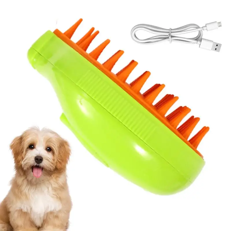 

Steamy Dog Brush Electric Spray Cat Hair Brush 3 in1 Dog Steamer Brush for Massage Pet Grooming Removing Tangled and Loose Hair