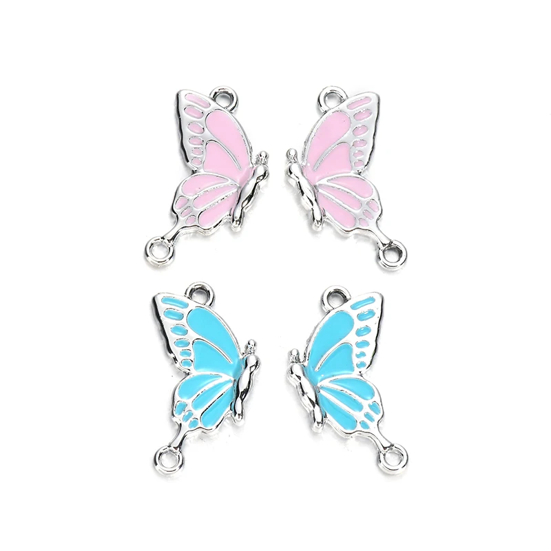 Trendy 4pcs/lot Mixed Random Butterfly Pendant Connector DIY Necklace Bracelet for Jewelry Making Accessories