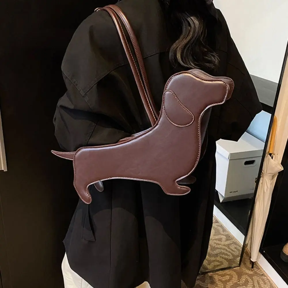 

Fashion Sausage Dog Dachshund Dog Bag Three-dimensional Creative Animals Shoulder Bag Pu Leather Cute Cartoon Handbag Outdoor