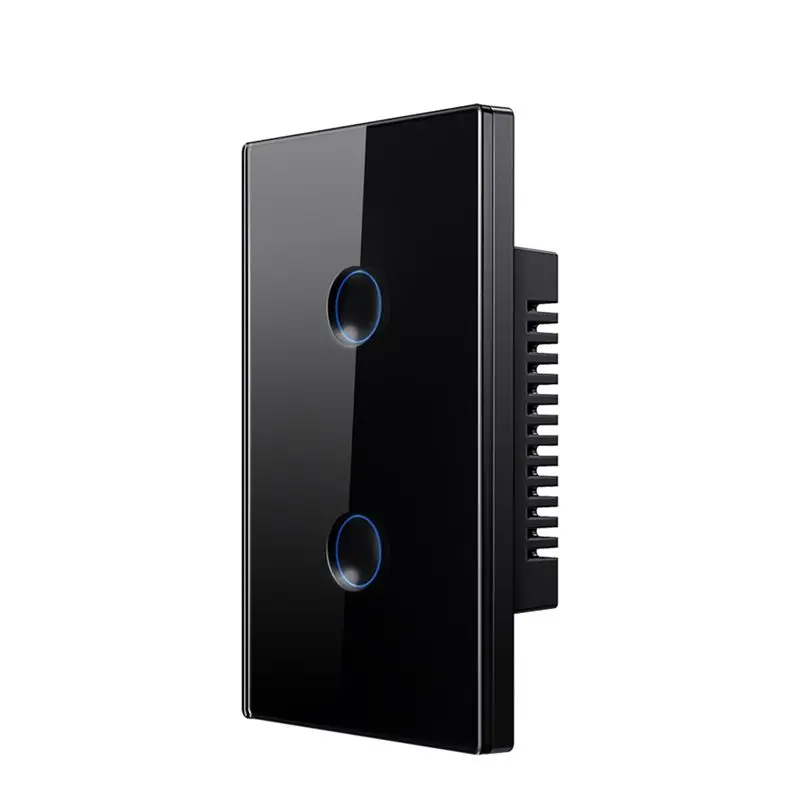 A04G-2.5D Concave Style Tuya Wifi Smart Touch Switch 110-240V, Works For Alexa, Google Home, 2 Gang