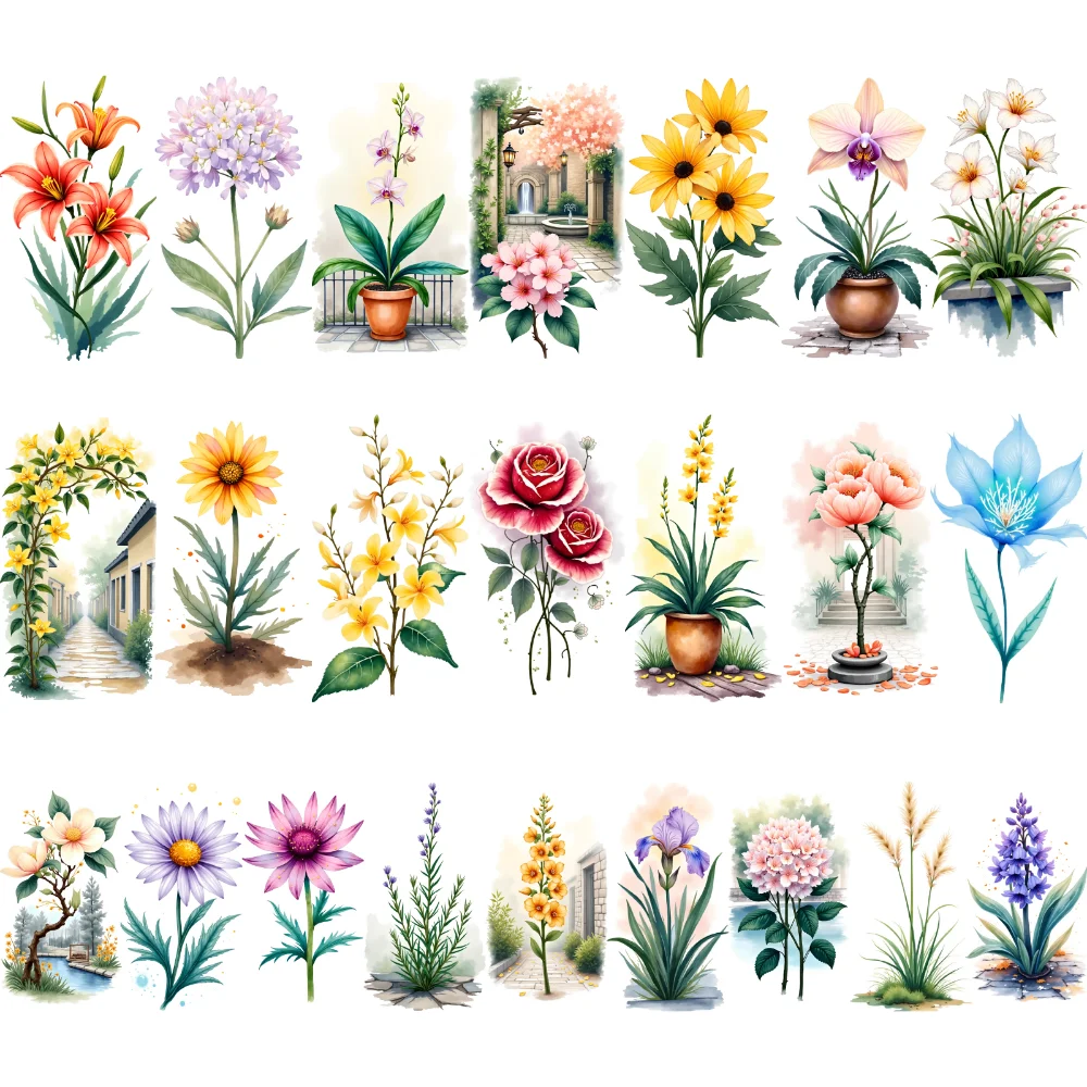 

9pcs Temporary Tattoo Artistic Elements Watercolor Floral Designs Nature Motifs Temporary Tattoo Stickers For Girls Cheeks