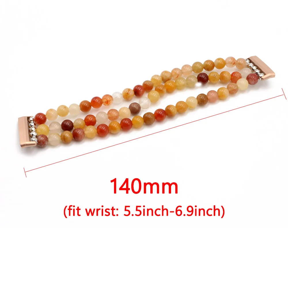 Agate Beaded Band for Fitbit Versa 4 Wristband Women Bracelet for Fitbit Sense 2/ Sense/ Versa 3 Strap Jewelry Beads Watchband