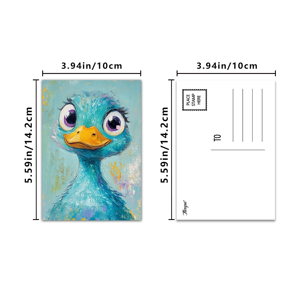 32pcs, big-eyed cute animal postcards, indoor bedroom decoration, wall stickers, message cards, greeting cards, commemorative