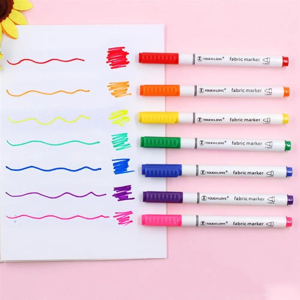 8PCS/Set DIY Crafts Fabric Marker Pen Art Graffiti T-shirt Markers Waterproof 8 Colors Textile Paint Pen Painting Tools