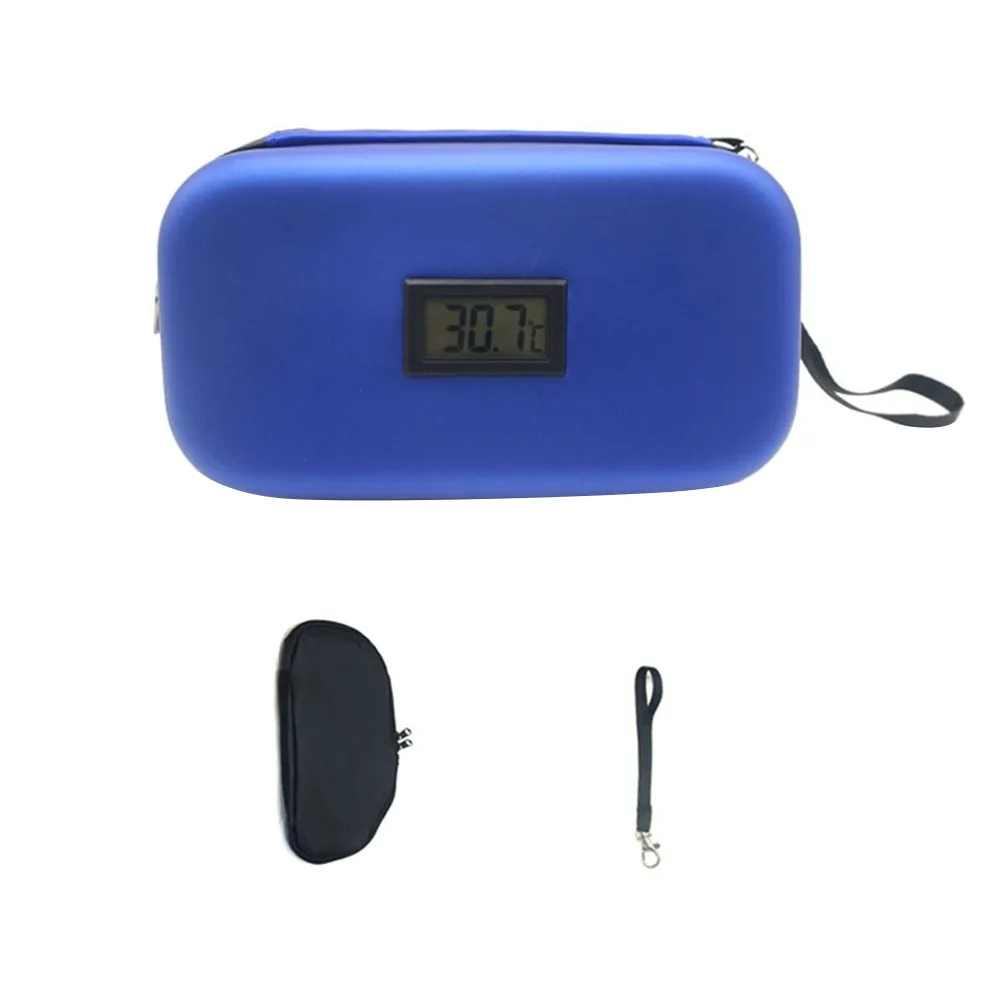 

Охлаждающая сумка для инсулина из искусственной кожи, водонепроницаемая с дисплеем термометра, герметичная сумка для холодного хранения, термоизолированный медицинский дорожный холодильник