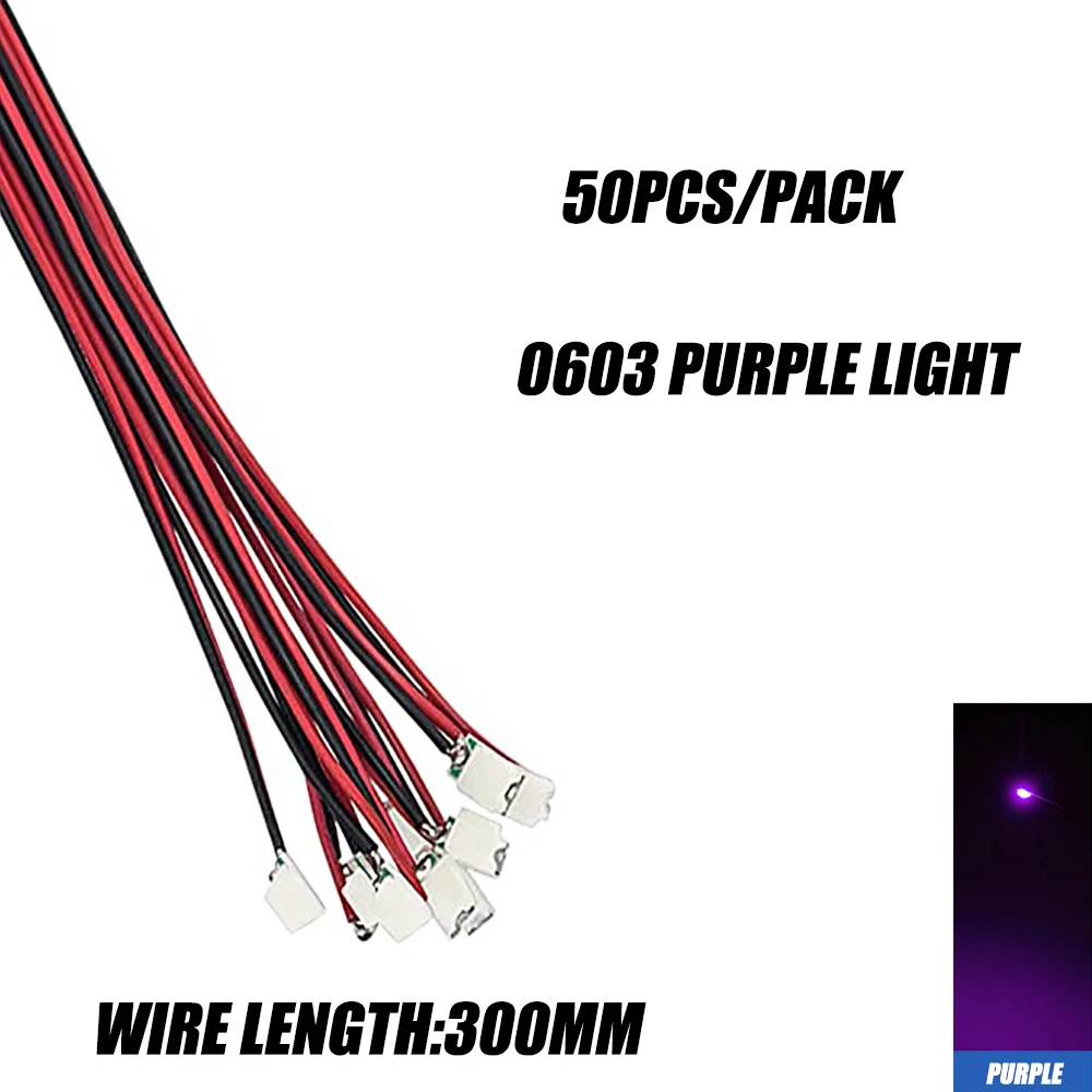 50 Teile/beutel 0402 0603 DIY SMD Lampe Wired Micro Litz Led Vorgelötet Chip Wired 3V Eisenbahn Modell spielzeug Licht DIY Führt Drähte 30cm