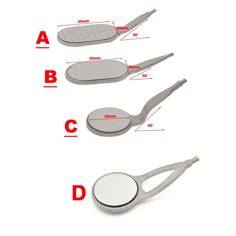 Anti-Fog Rhodium Dental Mouth Mirrors, Reusable Long Shape Oral Reflectors, High-Quality Dental Tools for Dentists & Clinics
