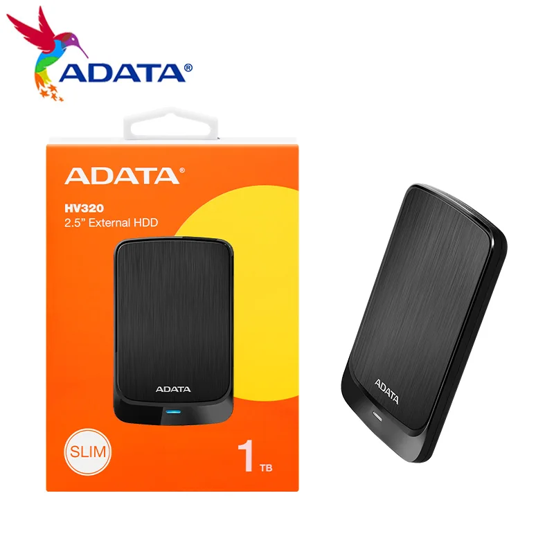 

Original ADATA HDD USB3.2 Gen1 HV320 Slim 2.5 Inch 1TB 2TB 4TB High Speed White Black Blue RGB External Hard Disk Drive for PC