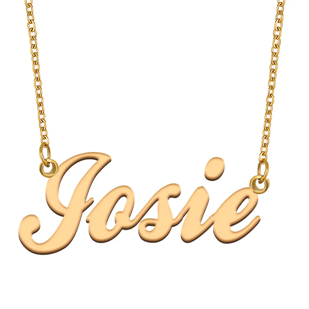 

Josie Name Necklace for Women Stainless Steel Jewelry Gold Plated Nameplate Pendant Femme Mothers Girlfriend Gift