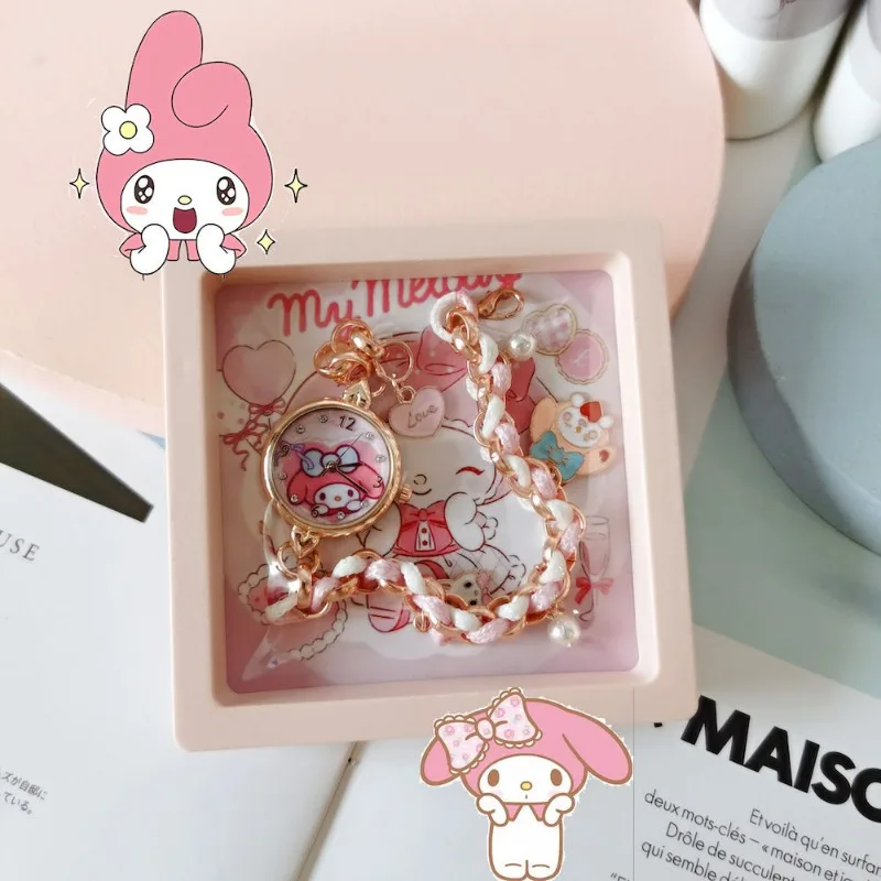 New Hello Kitty family Cinnamoroll Pompom Purin anime cartoon cute kawaii style girl student pendant bracelet watch wholesale