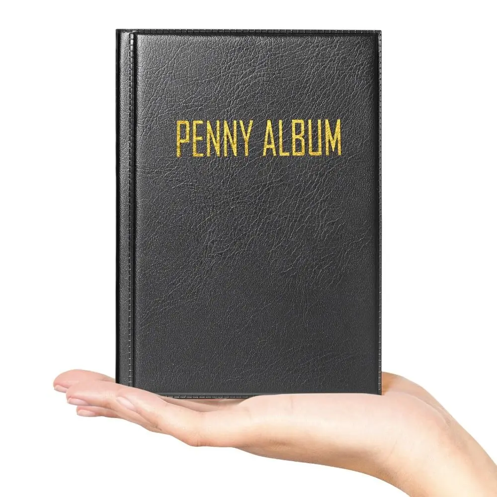المحمولة لمكافحة خسر بيني جمع الألبوم الجلود البلاستيكية فيلم شقة Penny حامل 108 عملات متعددة الاستخدام جمع كتاب المنزل
