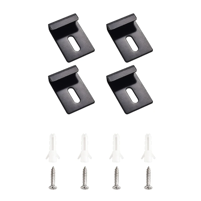 Aço inoxidável Espelho Clipes, Wide Channel Espelho Hanger Clip Kit, espelhos grandes e pesados Retainer, durável, de alta qualidade, 4Pcs