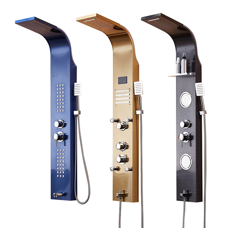 Screen Bathroom Shower Set Stainless Steel Shower With Thermostatic Brass Shower Head For Home Bathroom Use