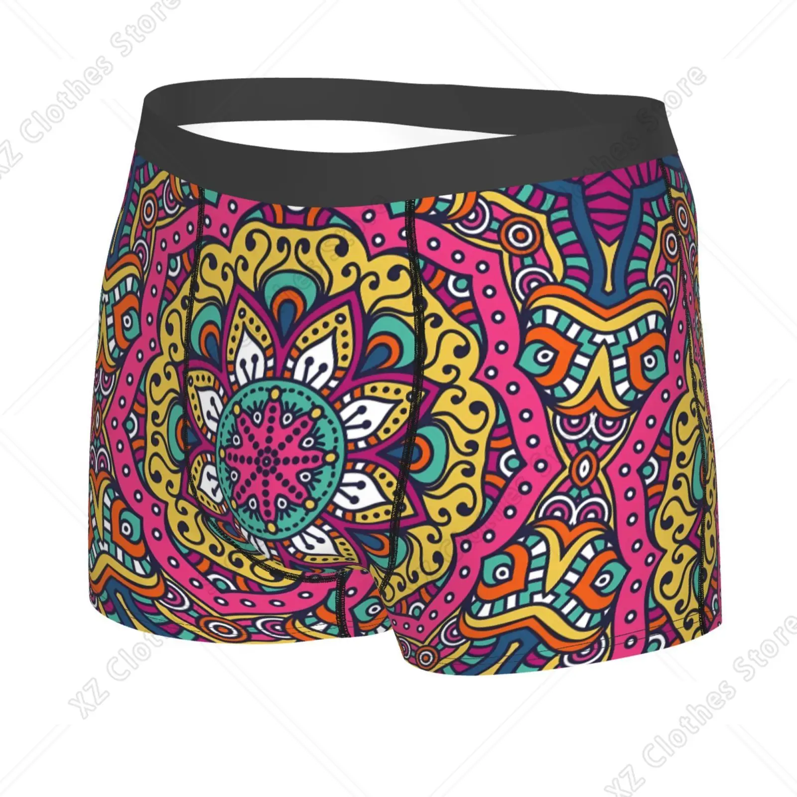 Mandala Purple Print Men's Underwear Healthy Soft Comfortable High-Quality Men's Briefs Stylish Trendy Casual Sports Panties