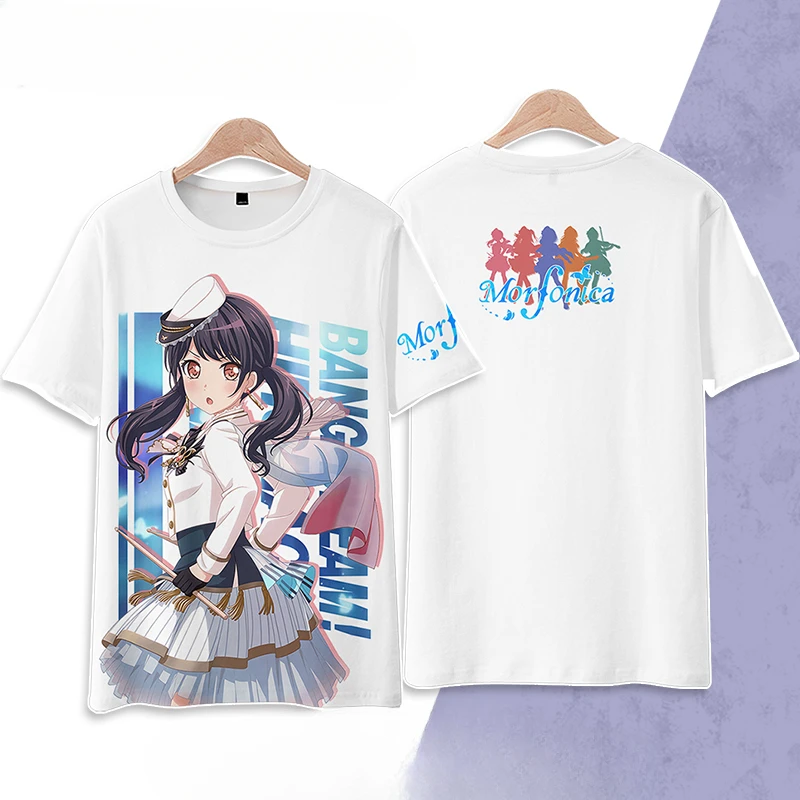 Anime BanG Dream Morfonica 3D T Shirt Mashiro Kurata Rui Yashio Kirigaya Touko Hiromachi Nanami Futaba Tsukushi Graphic Tees