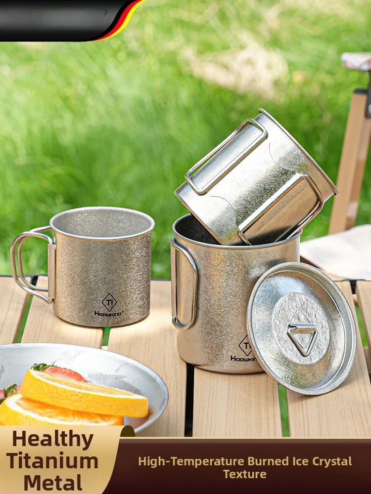

Portable Pure Titanium Mugs with Lids for Cam Travel Coffee Drinking Home Use Staing Tea Cups Durable Utensils