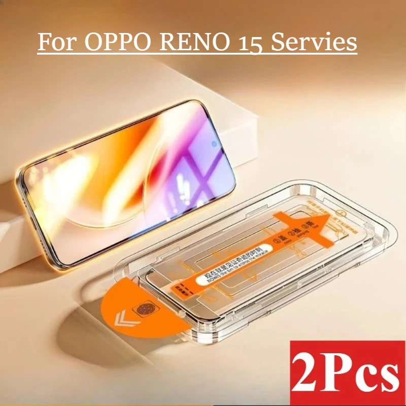 

2Pcs Tempered Glass For OPPO RENO 15 Pro Mini RENO 15F S 15C Screen Protector Toughened Glass Accessories No Dust Bubbles Kit