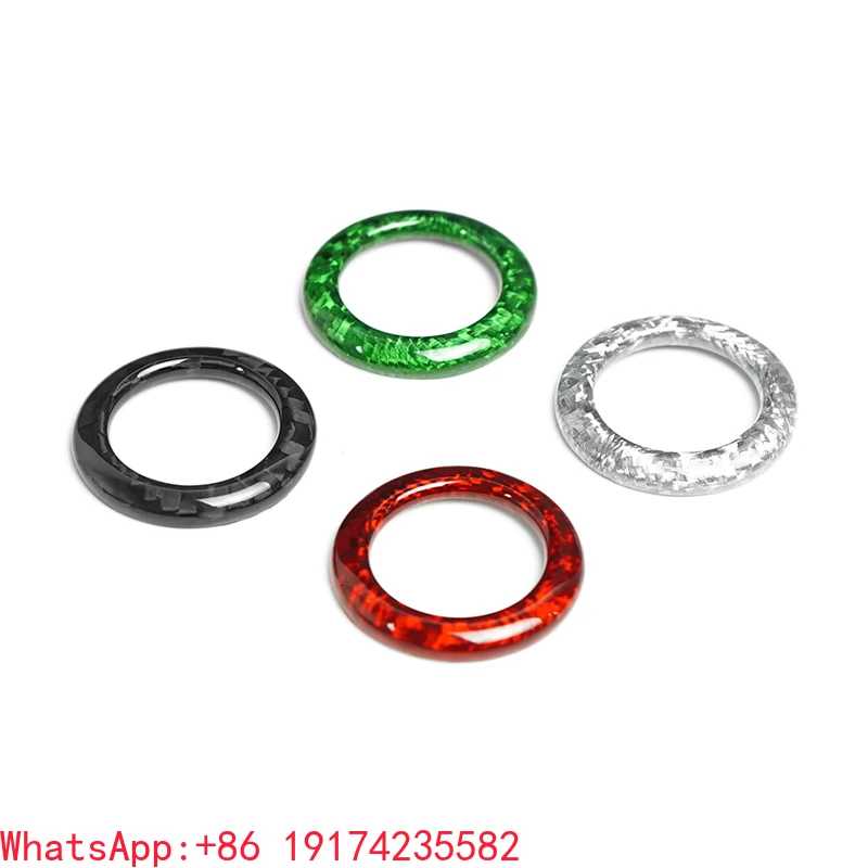 

Real Carbon Fiber Center Gear Button Trim Ring for F iat Abarth 500 Interior Accessories