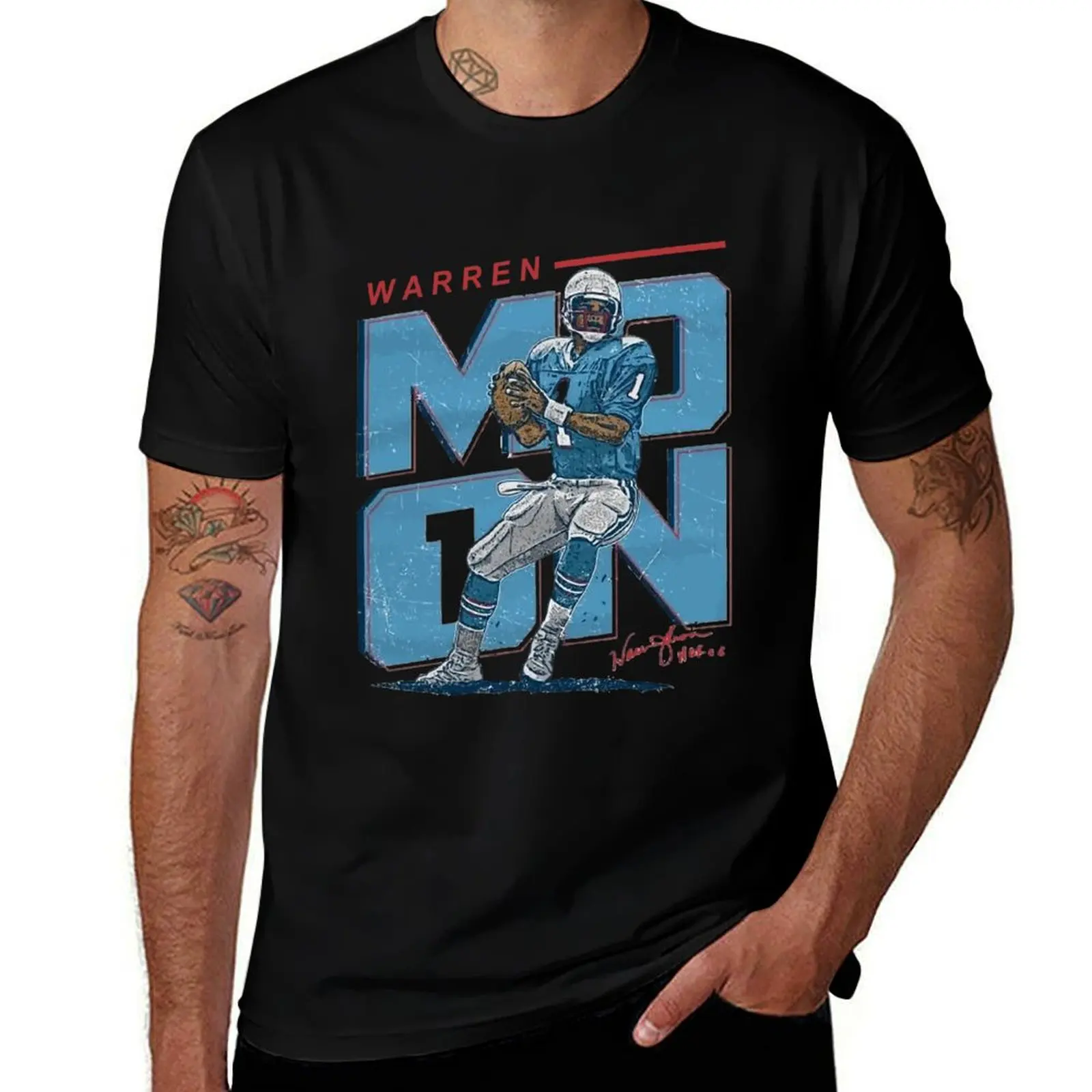 

Warren Moon Houston Throwbacks Men_s T-Shirt Clothing T-shirts man vintage t shirt for men