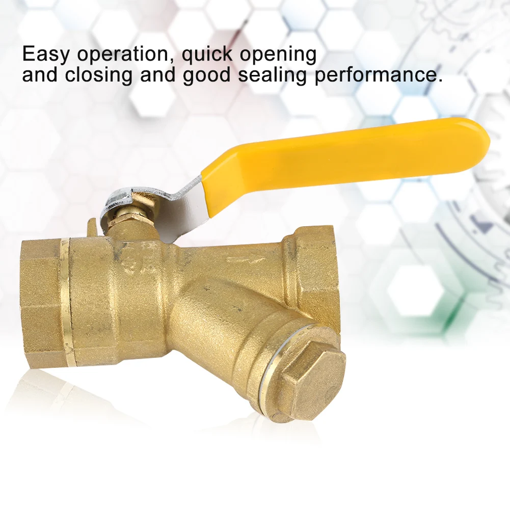 3/4in NPT Ball Valve Filter Ball Valve Y Type Brass Strainer Filter Ball Valve 3/4