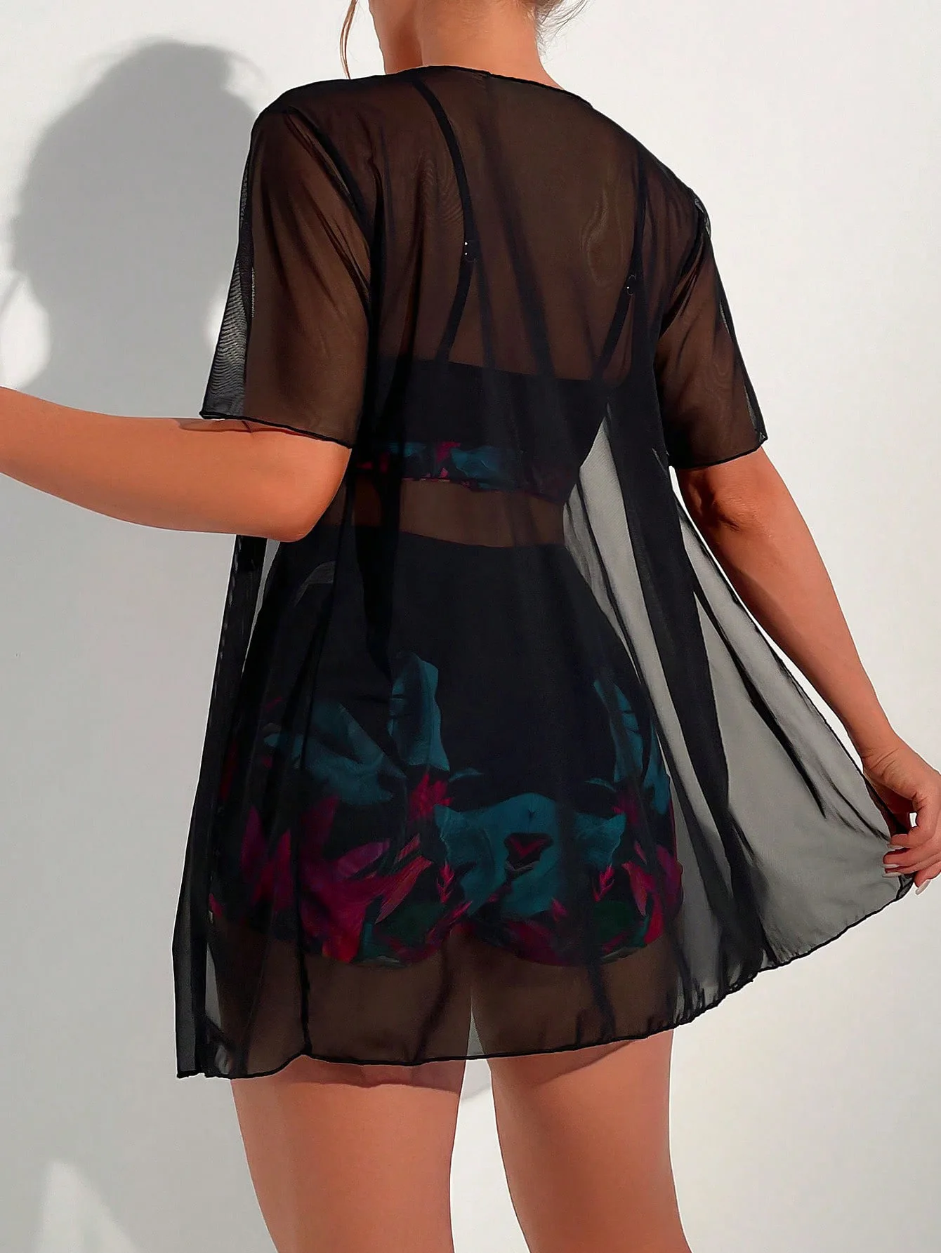 Cikini Summer Beach Ensemble bikini imprimé tropical avec kimono 3 pièces Maillot de bain pour femme