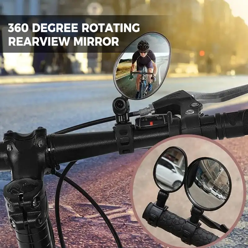 360 Degree Rotating Rearview Mirror Universal Bicycle Mirror Handlebar Adjustable Wide Angle  Mirrors  Cycling Accessories