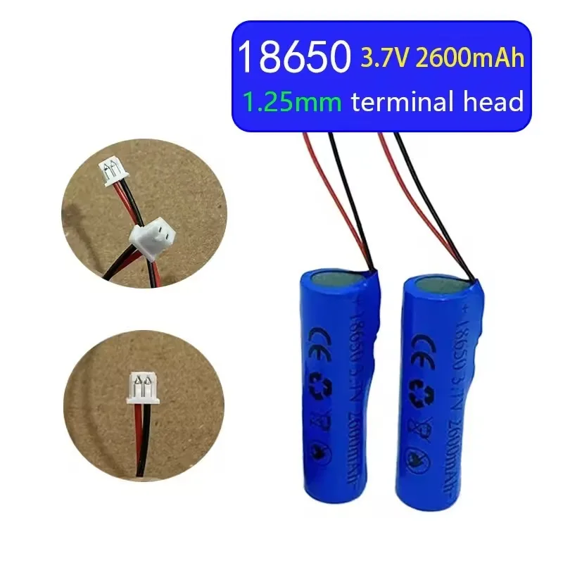 18650 1S1P بطارية ليثيوم 3.7 فولت 2600 مللي أمبير مع 2P-1.25/2.0/2.54 3P SM رابط التوصيل للإضاءة لعبة كهربائية سمّاعات بلوتوث #4