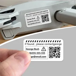 Drone ID Sticker Set - Weather-Resistant FAA/CAA Registration Decals for Identification (Set of White Stickers)