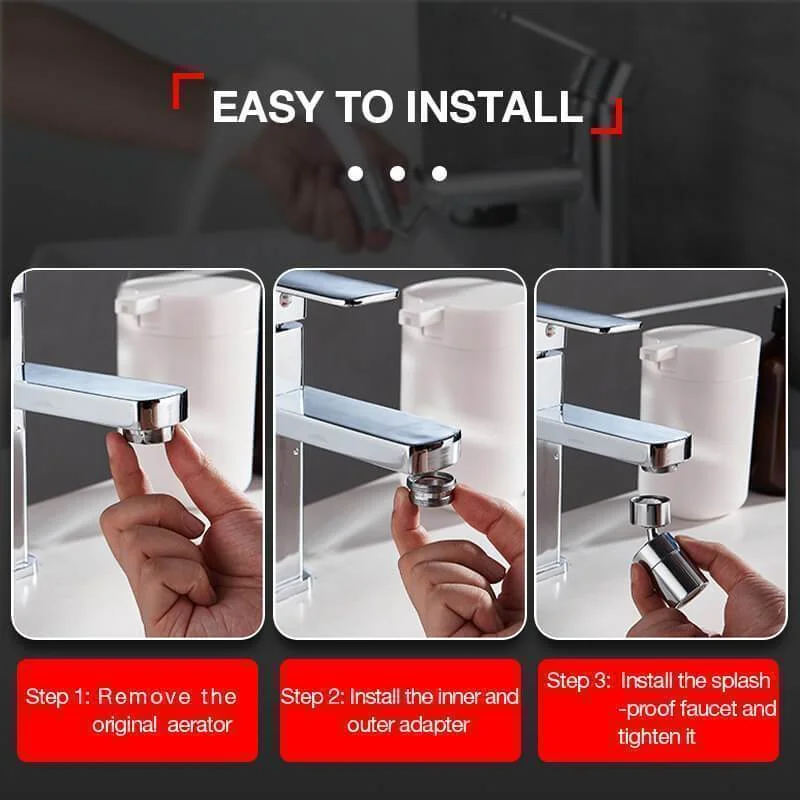 Xoay 360 Độ Vòi Bếp Máy Sục Khí Bubbler Điều Chỉnh Hai Chế Độ Phun Sương Lọc Khuếch Tán Tiết Kiệm Nước Vòi Phun Fauc Cổng Kết Nối