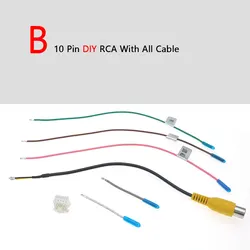 Universal 10 Pin Car RCA Rear View Camera Video Input Cable Adapter Wiring Connector Android Radio Accessories