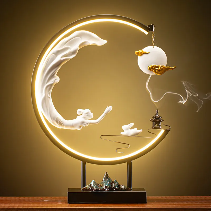 PYH Mid-Autumn Festival Decorative Ornament New Chinese  Zen Hotel Entrance  Chang'e Flying to the Moon Gifts