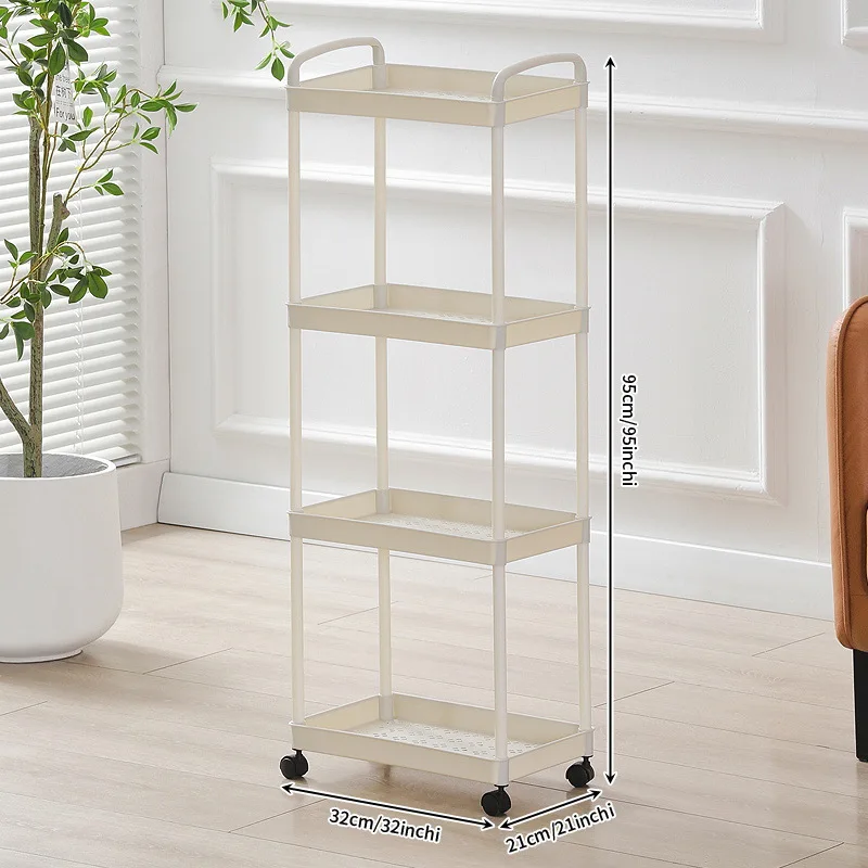 4-Tier Rolling Storage Cart with Wheels - Durable plastic clothing storage box for underwear, socks, and accessories, strong load capacity, perfect for bedroom, kitchen, and outdoor camping, bedroom storage box