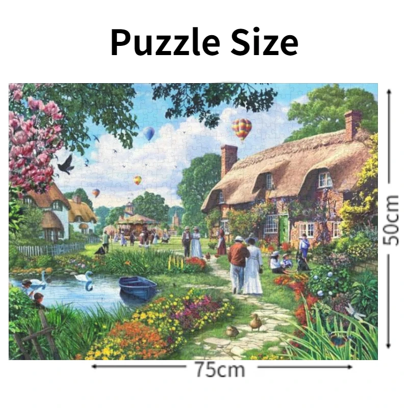 75*50cm Adult Paper Jigsaw Puzzle 1000PCS European Garden Landscape Adults Stress Relief Children Educational Entertainment Toys