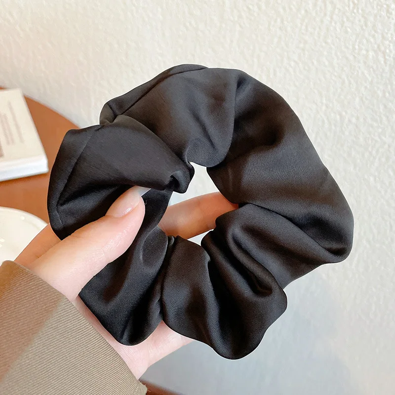 Style français femmes soie Scrunchie haut sens couleur unie bandes de cheveux dames sport danse élastique pour queue de cheval cheveux accessoires cravates