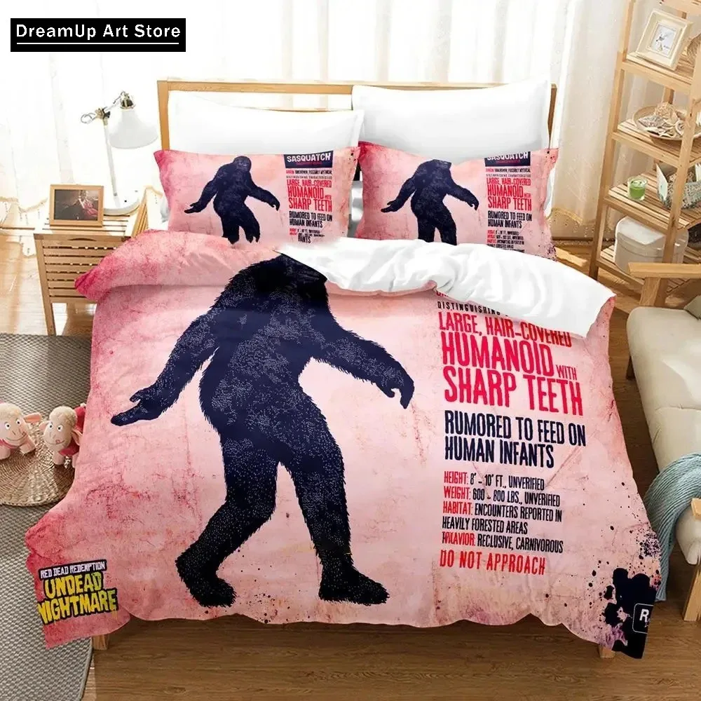 Undead Nightmare Red Dead Redemption Bedding Set Boys Girls Twin Queen Full Size Duvet Cover Pillowcase Bed Adult Bedroom