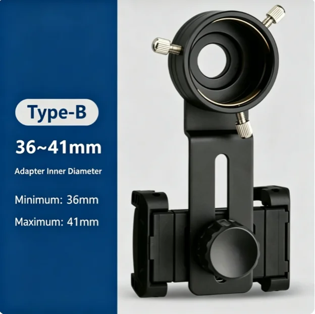 30-61mm Universal Metal Phone Adapter – Fits Slit Lamp, Telescope, Microscope, Sturdy Holder for Video & Photo