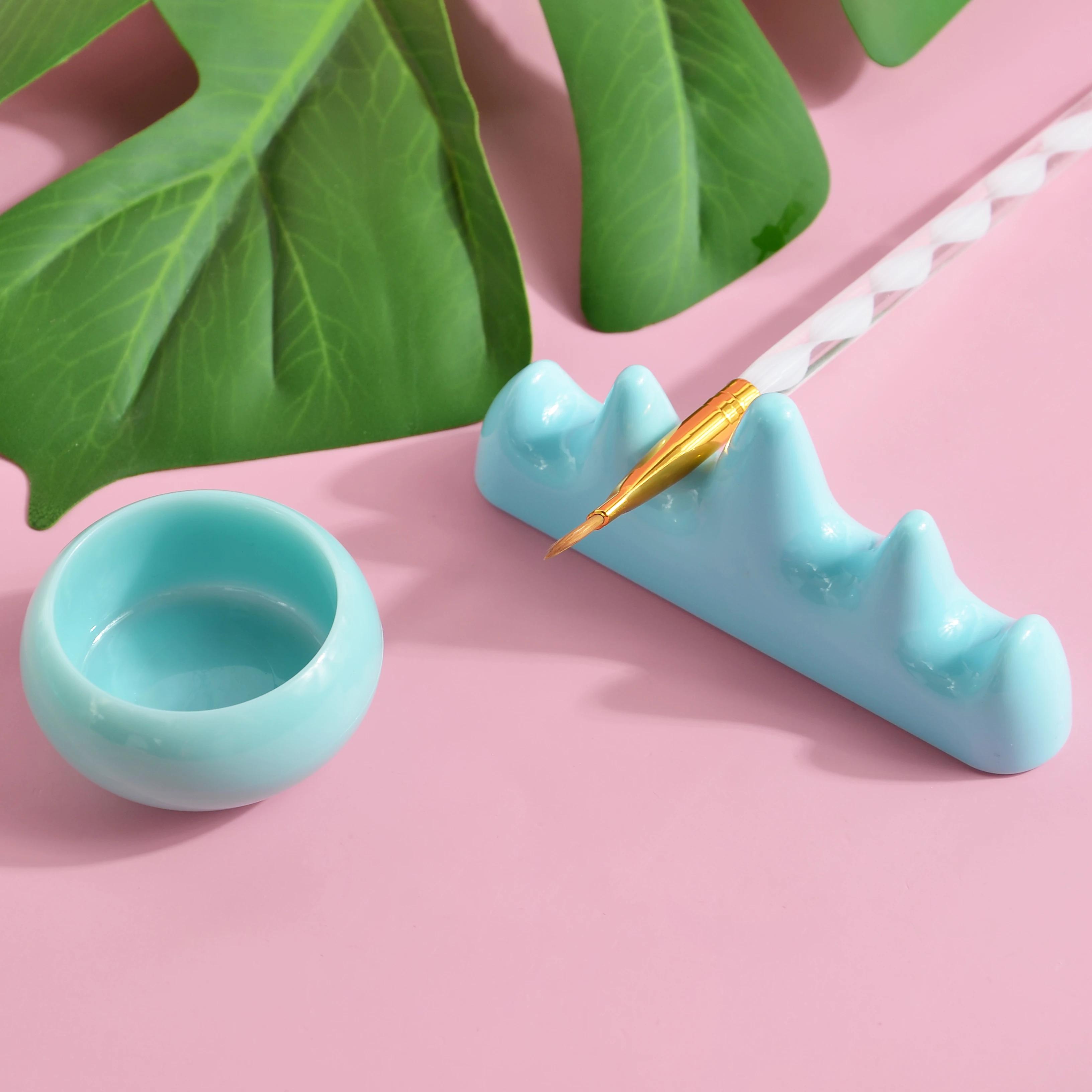 1set Professional Nail Brush Washing Equipment Acrylic Liquid Powder Container Nail Cup Nail Rrush Holder Manicure Tools