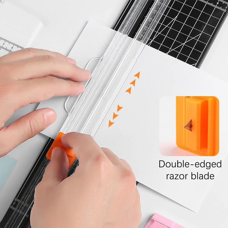 Plastic Base Paper Trimmer Portable Mini A4 Paper Cutting Machine Hand Made Ledger Photo Cutter Home Office Art Crafts Tools