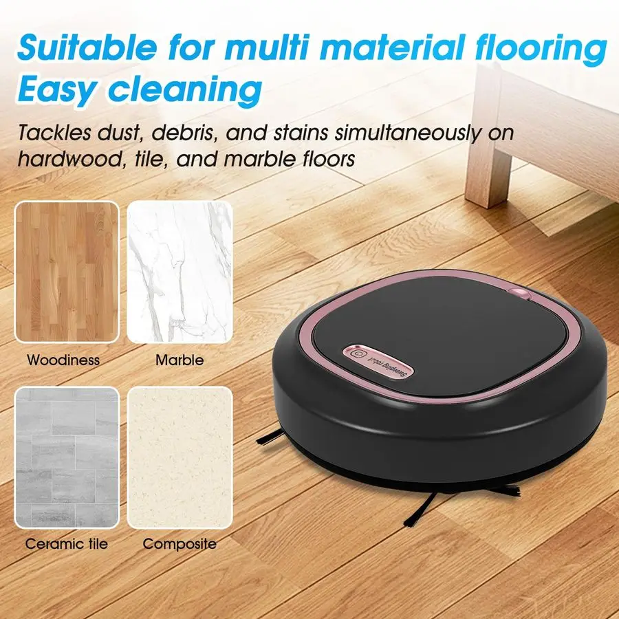 Vacuum Cleaner, Robot Vacuum and Mop ComboSmart 2 in 1 Cleaning System,Super Thin Quiet, Obstacle AvoidanceSuitable for Various