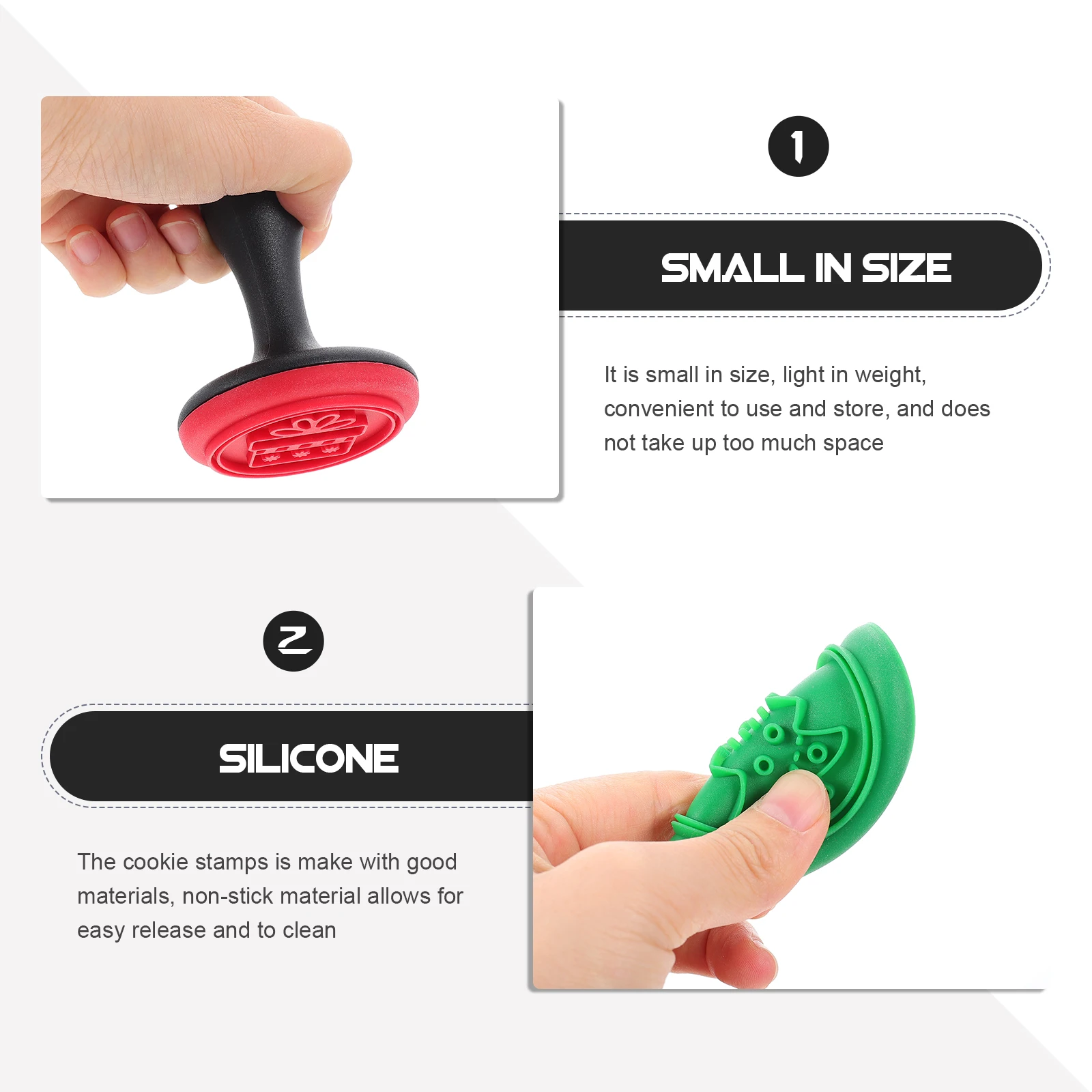 1 مجموعة عيد الميلاد كوكي Stamps سيليكون قوالب الخبز البسكويت Stamps غير عصا أدوات الخبز لوازم المطبخ ل الكوكيز فندان #2