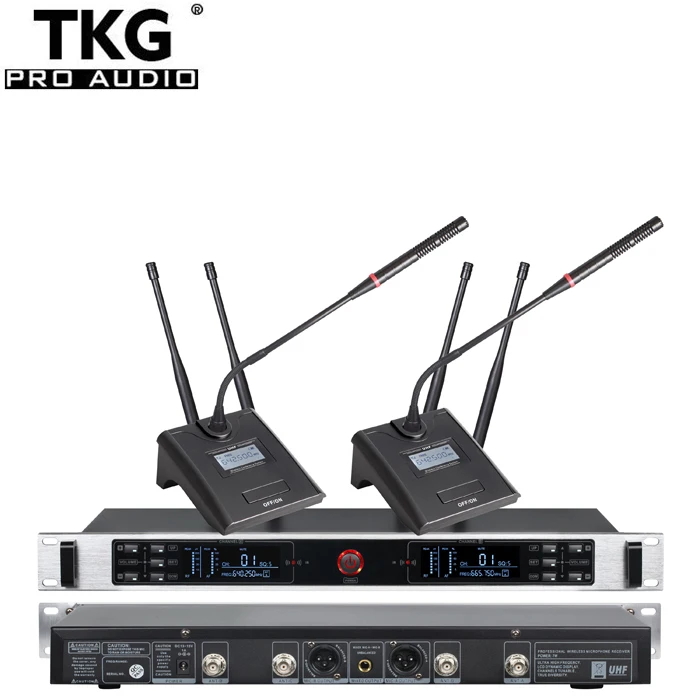 TKG TURE DIVERSITY 640-690MHz UR-3000C uhf dual-channel Cordless wireless gooseneck meeting conference microphone system