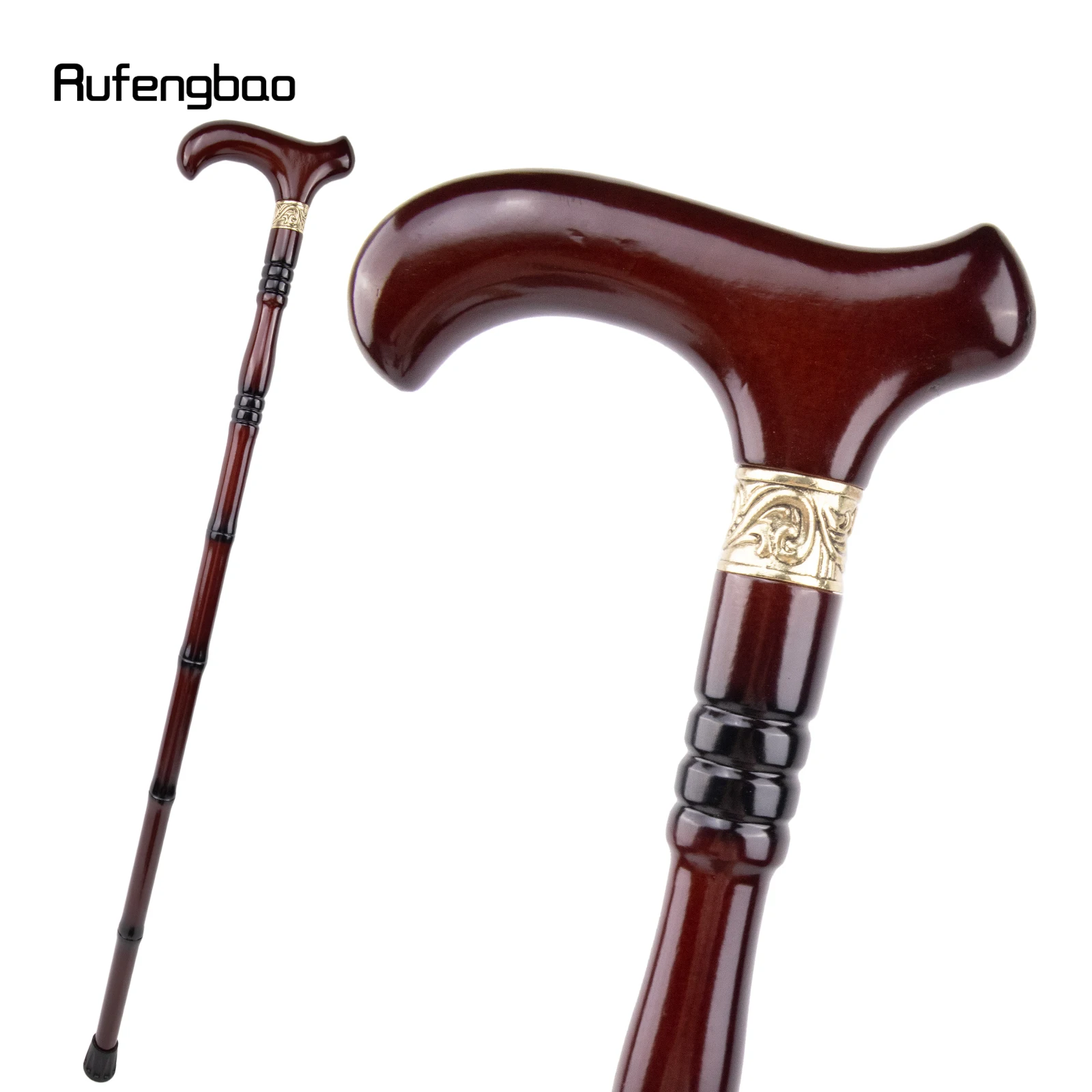 

Red Wooden Single Joint Fashion Walking Stick Decorative Cospaly Cane Halloween Mace Crutch Wand Crosier 92cm