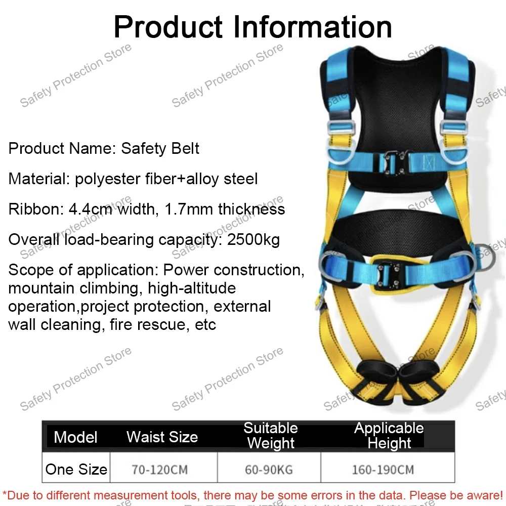 High Altitude Work Safety Harness Five-point Full Body Safety Belt Outdoor Climbing Training Construction Protective Equipment