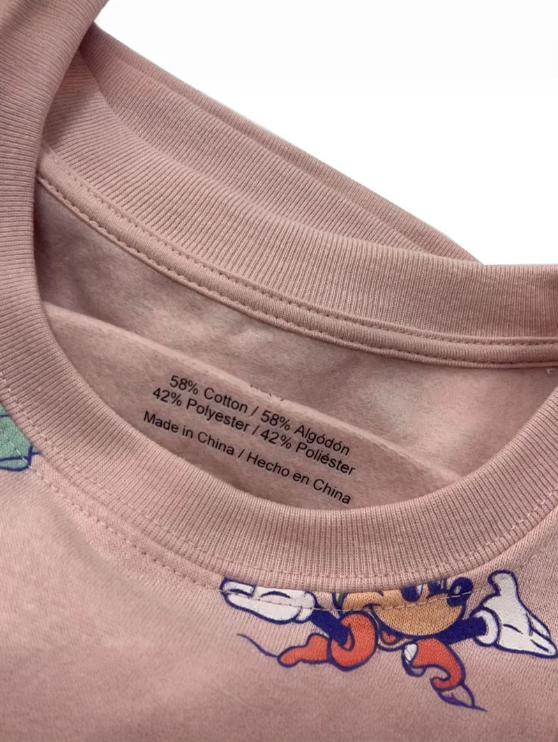 Spring Autumn 2023 round Ne Hoodie Thin Fce Loose Casual Slimming Women's Cartoon Print Sweatirt Cotton Polyester Blend