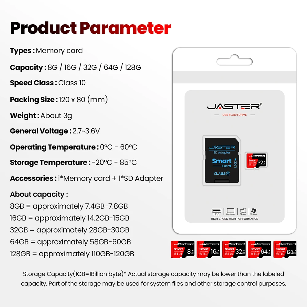 Klasse 10-Speicherkarte, 8 GB, 16 GB, 32 GB, Mini-SD-Karte, 64 GB, 128 GB, tragbare TF-externe Speichergeräte für Computer, kreatives Geschenk – Detail 8