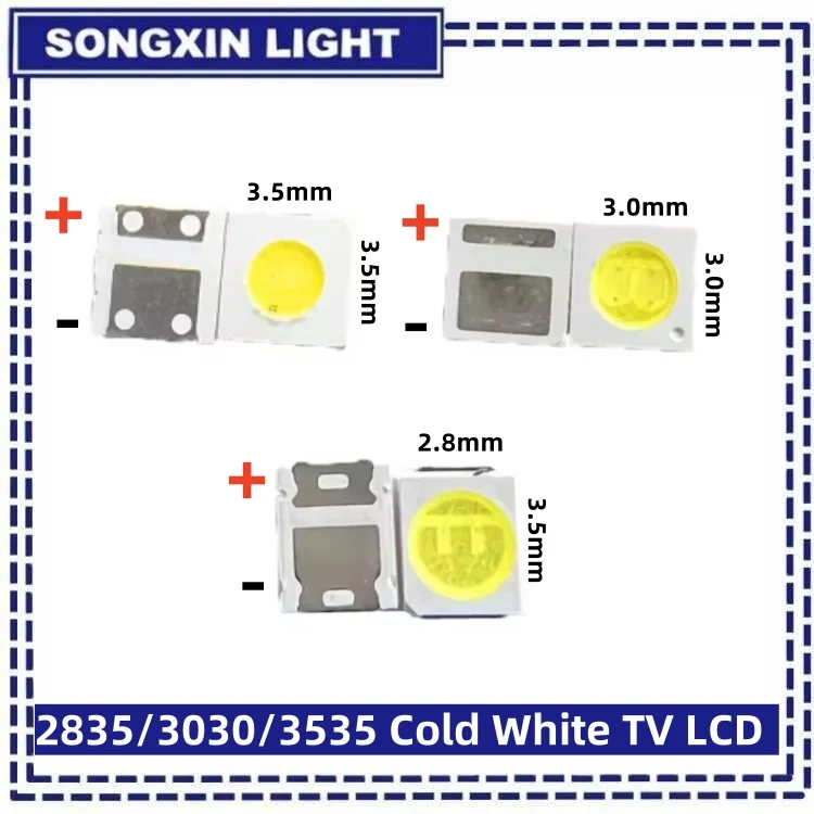 50-100pcs for Led Tv Backlight 2835 3030 3535 3V 6V 1W 3W Lcd Kit Cool Cold White Electronique Repair Addressable Ambilight Cob