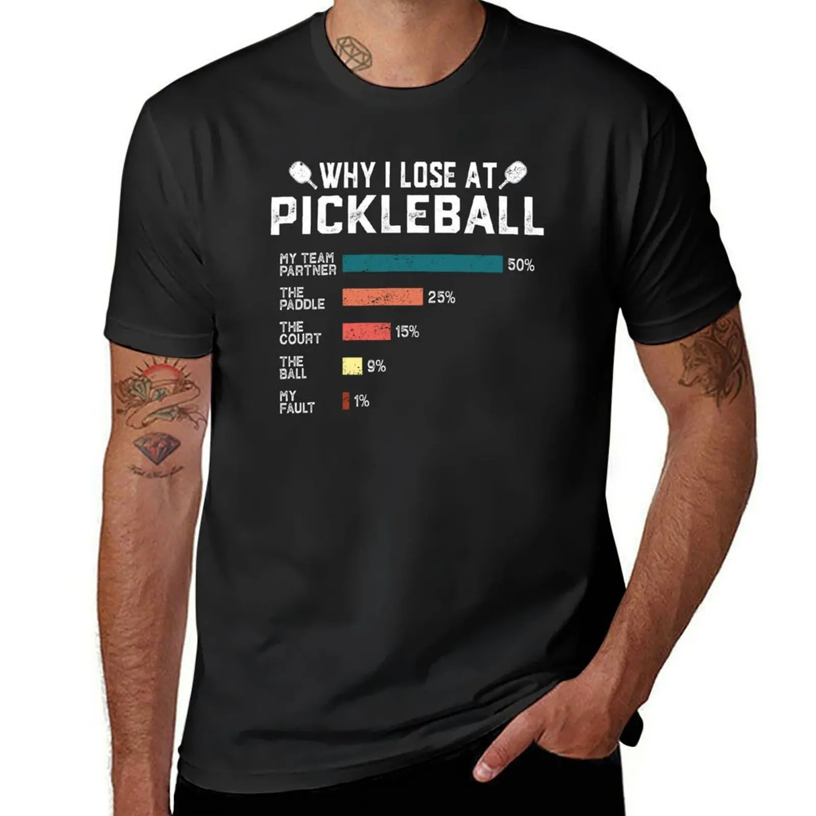 Why I Lose at Pickleball Funny Pickleballers Gift T-Shirt summer tops hippie clothes plain black t shirts men